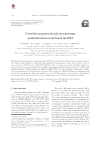 Correlation Power Attack on a Message Authentication Code Based on SM3∗