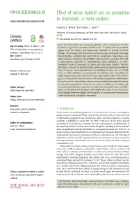 Effect of Urban Habitat Use on Parasitism in Mammals