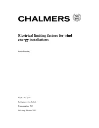 Electrical Limiting Factors for Wind Energy Installations