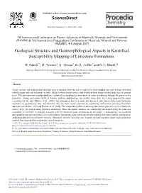 Geological Structure and Geomorphological Aspects in Karstified Susceptibility Mapping of Limestone Formations