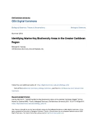 Identifying Marine Key Biodiversity Areas in the Greater Caribbean Region
