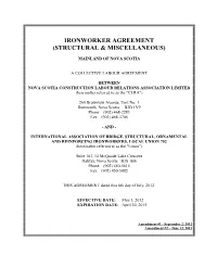 Ironworker Agreement (Structural & Miscellaneous)