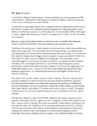 Mr. Jinga (Romania): I Would Like to Begin by Expressing Our Sincere