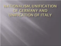 Nationalism, Unification of Germany and Unification Of