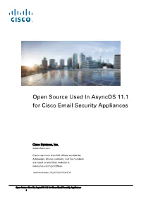 Open Source Used in Asyncos 11.1 for Cisco Email Security Appliances