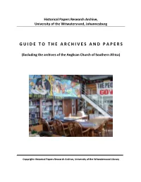 Page 1 Historical Papers Research Archive, University of The