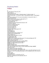 Psychology Basics Index