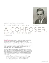 Reflections of Samuel Barber at Curtis and Beyond