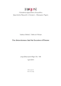 Tax Attractiveness and the Location of Patents