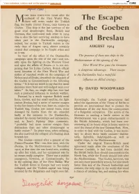 The Escape of the Goeben and Breslau