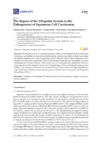 The Impact of the Ubiquitin System in the Pathogenesis of Squamous Cell Carcinomas