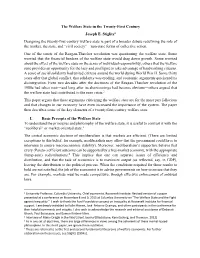 Welfare State in the Twenty-First Century Joseph E
