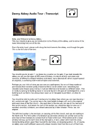 Denny Abbey Audio Tour - Transcript