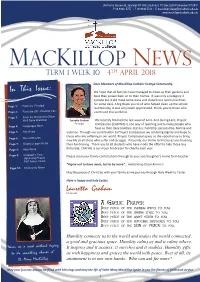 Newsletter Term 1 Week 10 2018