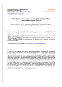 Phaeobacter Leonis Sp. Nov., an Alphaproteobacterium