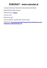 Some Notes About Acerbia Alpina with the Description of a New Subspecies, A