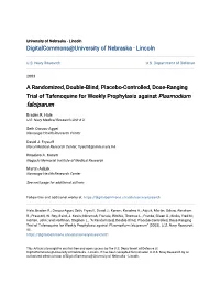 A Randomized, Double-Blind, Placebo-Controlled, Dose-Ranging Trial of Tafenoquine for Weekly Prophylaxis Against Plasmodium Falciparum