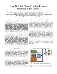 Argo Nodeos: Toward Unified Resource Management for Exascale