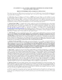 ATTACHMENT a to the LICENSE AGREEMENT for TRESYS XD AIR SOFTWARE END USER LICENSE AGREEMENT