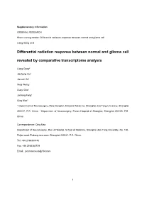 Differential Radiation Response Between Normal and Glioma Cell
