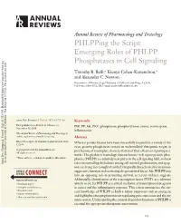 Emerging Roles of PHLPP Phosphatases in Cell Signaling