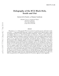 Holography of the BTZ Black Hole, Inside and out Arxiv:1307.7738V2