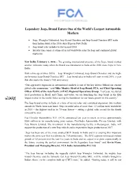 Legendary Jeep® Brand Enters One of the World's Largest Automobile