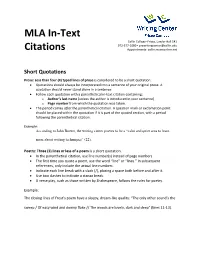 MLA In-Text Citations