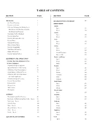 Table of Contents