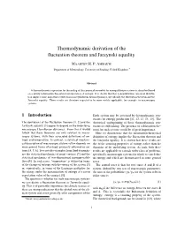 Thermodynamic Derivation of the Fluctuation Theorem and Jarzynski