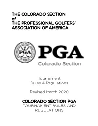 Tournament Rules and Regulations