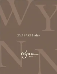 2019 SASB Index 2019 SASB INDEX