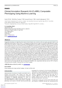 Clinical Annotation Research Kit (CLARK): Computable Phenotyping Using Machine Learning