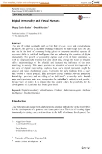 Digital Immortality and Virtual Humans