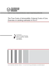 External Costs of Cars Overview on Existing Estimates in EU-27