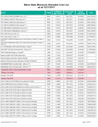 Mainecare MAC List Effective 12.11.2017
