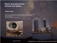 Planet Searching from Ground and Space