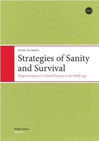 Strategies of Sanity and Survival Religious Responses to Natural Disasters in the Middle Ages