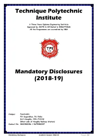 Technique Polytechnic Institute Mandatory Disclosures