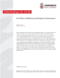 Air Filters, Pollution and Student Achievement