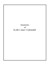 Ancestors of Keith James Cuykendall