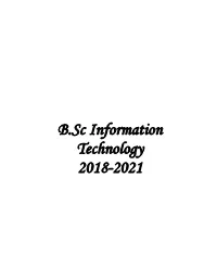 B.Sc Information Technology 2018-2021