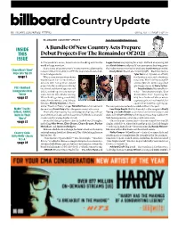 BILLBOARD COUNTRY UPDATE Tom.Roland@Billboard.Com