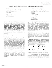 Efficient Design of 2'S Complement Adder/Subtractor Using QCA