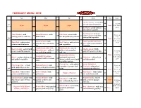 February Menu- 2012
