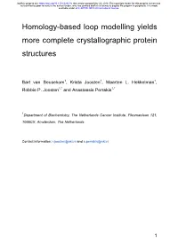 Homology-Based Loop Modelling Yields More Complete Crystallographic Protein Structures