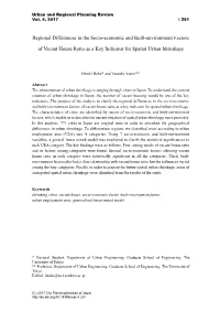 Regional Differences in the Socio-Economic and Built-Environment Factors