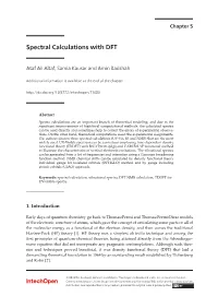 Spectral Calculations Withwith DFTDFT