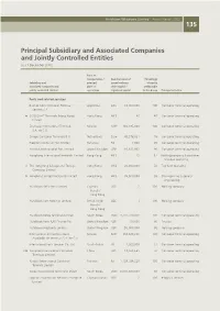 Subsidiary and Associated Companies and Jointly Controlled Entities at 31 December 2002
