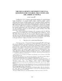 The Equal Rights Amendment's Revival